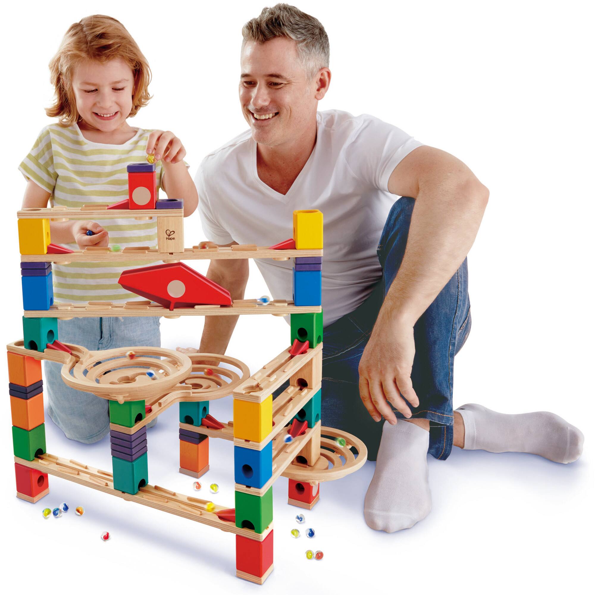 Hape Quadrilla Wooden Marble Run Construction Vertigo Set